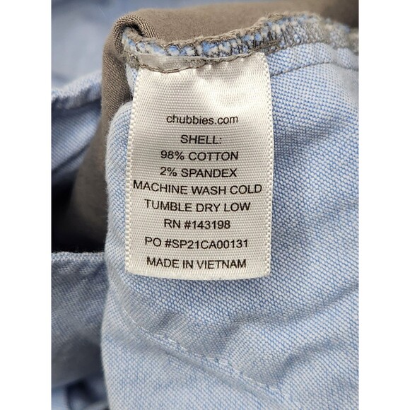 Chubbies Shorts Men's 34 Gray 5.5" Cotton Chino Elastic Waist Stretch Beach - Picture 6 of 8